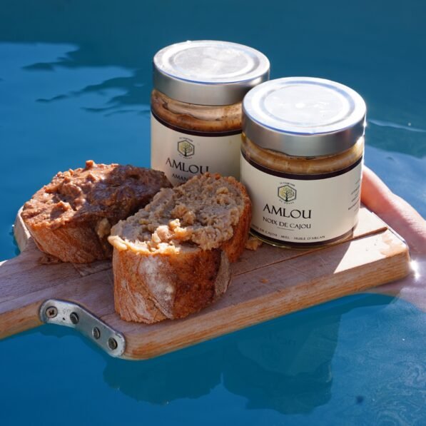 pot de pack découverte amlou, pâte marocaine artisanale à base de noix de cajou et d’amandes, naturelle et gourmande